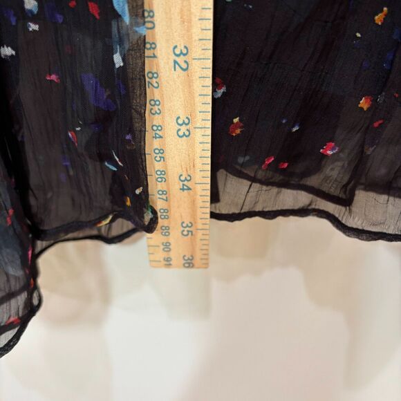 Anthropologie Moulinette Soeurs Lydia Black Beaded Floral Swing Dress 2P Boho - Picture 6 of 11